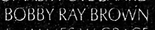 brown's name engraved in the Wall